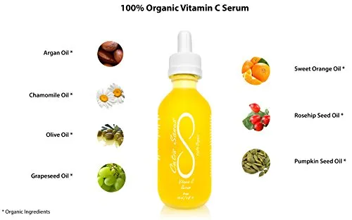 100% Organic Vitamin C Serum Face Oil – Premium 2 oz. by Cutis Sanus – Natural Advanced Skin Care Anti Aging Serum, For Dark Spots, Wrinkles & Fine Lines, Oily Skin & Acne Treatment, Collagen Boost