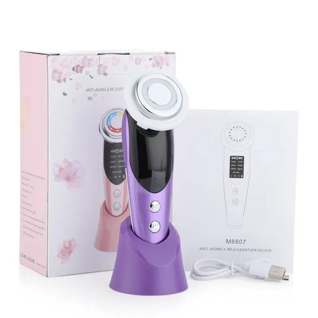 7 in 1 Face Lift Devices RF Microcurrent Skin Rejuvenation Facial Massager Light Therapy Anti Aging Wrinkle
