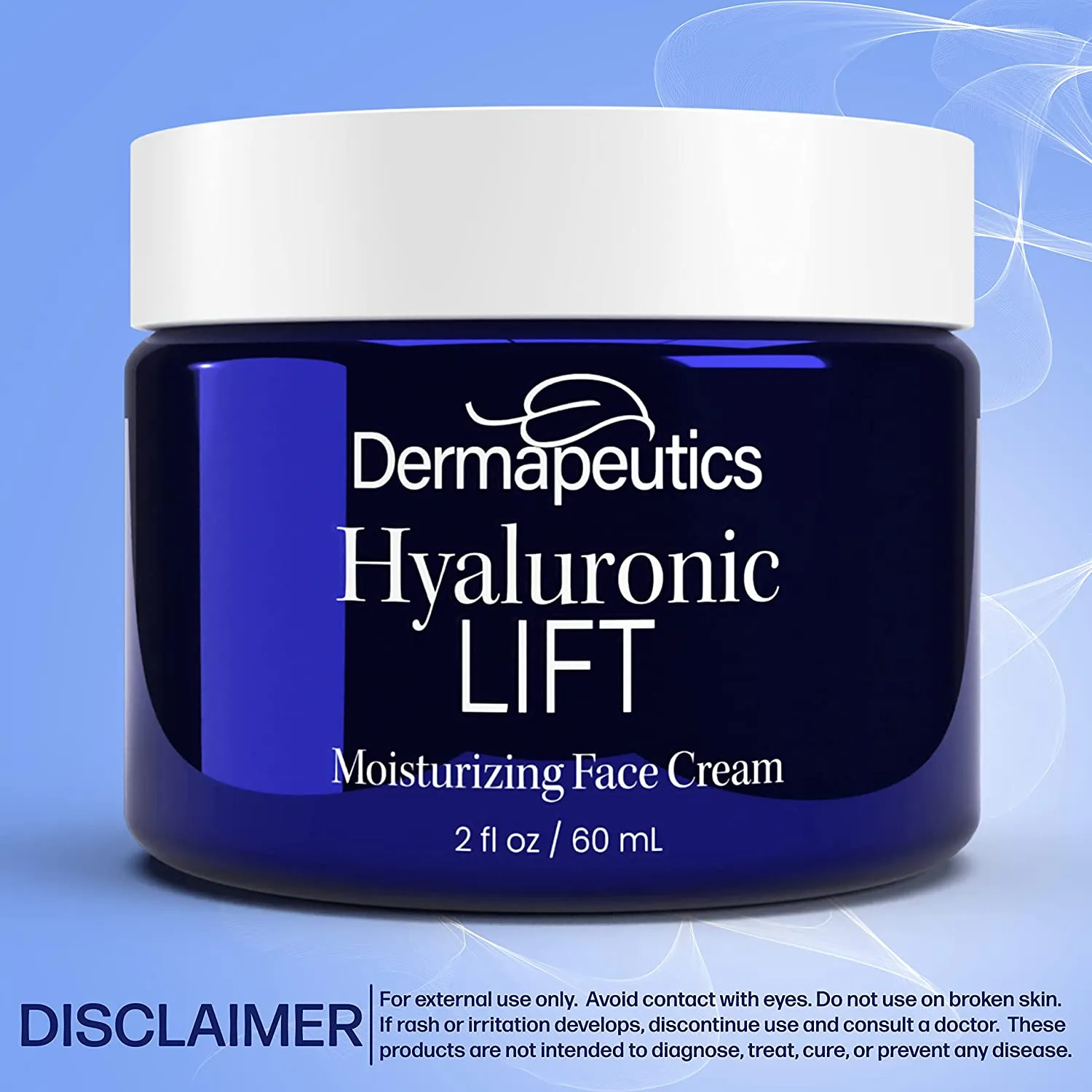 Dermapeutics Hyaluronic Acid Cream for Face with Moisturizer, 2 Oz