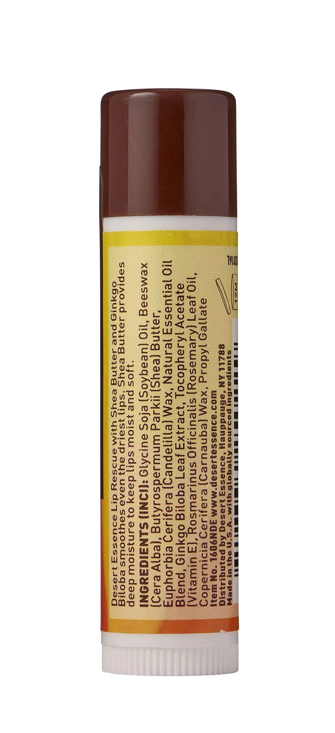Desert Essence Lip Rescue Ultra Hydrating with Shea Butter - 0.15 Oz - Pack of 2 - Soft Moisturizer Balm Stick - Ginkgo Biloba Extract - Soothes Dry Or Cracked Lips - Vitamin E - Beeswax - Peppermint