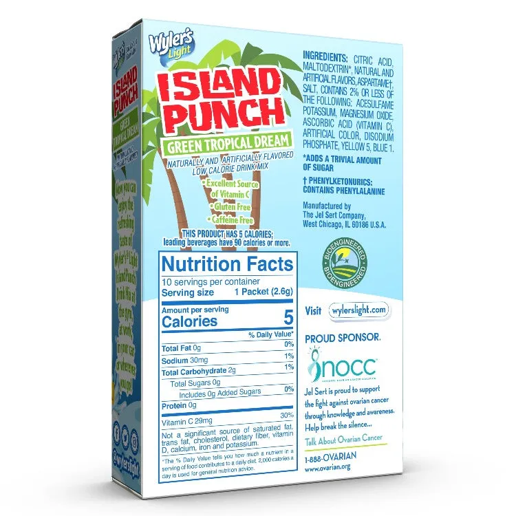 Island Punch Green Tropical Dream Zero-Sugar Singles To Go Drink Mix