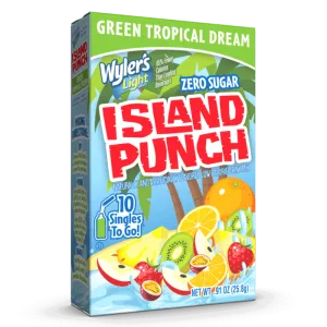 Island Punch Green Tropical Dream Zero-Sugar Singles To Go Drink Mix