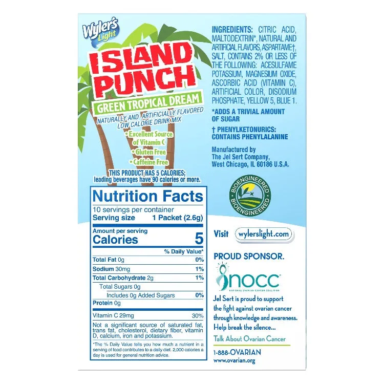 Island Punch Green Tropical Dream Zero-Sugar Singles To Go Drink Mix