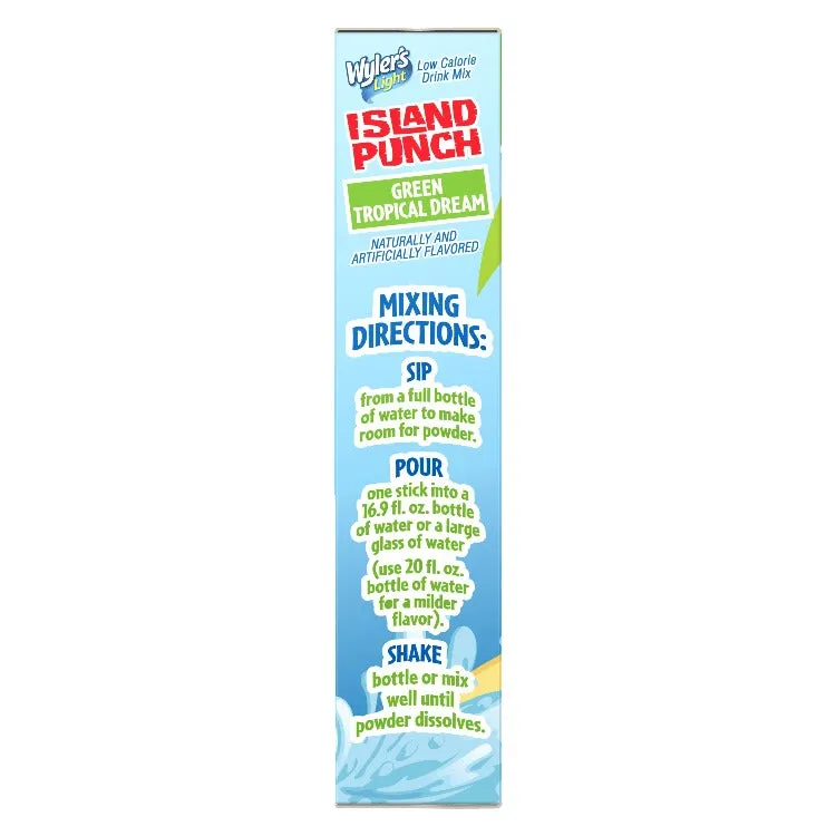 Island Punch Green Tropical Dream Zero-Sugar Singles To Go Drink Mix