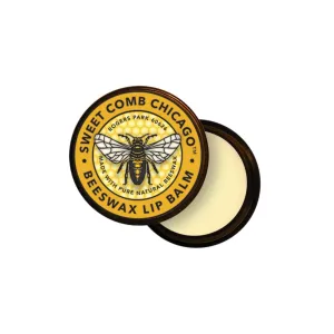 Natural & Organic Beeswax Lip Balm Tub, Convenient Small Travel Size, Great Gift for Father, Mother, Brother or Sister - .25oz