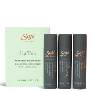 New Saje Lip Trio NOURISHING LIP BALMS, Retails $26 