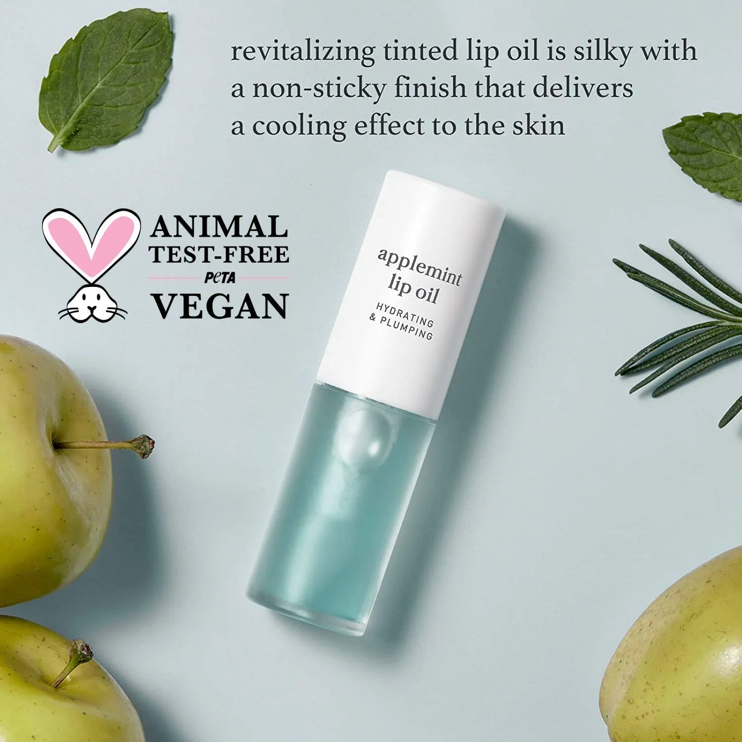 Nooni Korean Lip Oil - Applemint | Moisturizing, Hydrating, and Plumping, for Dry Lips with Mint Extract, 0.12 Fl Oz