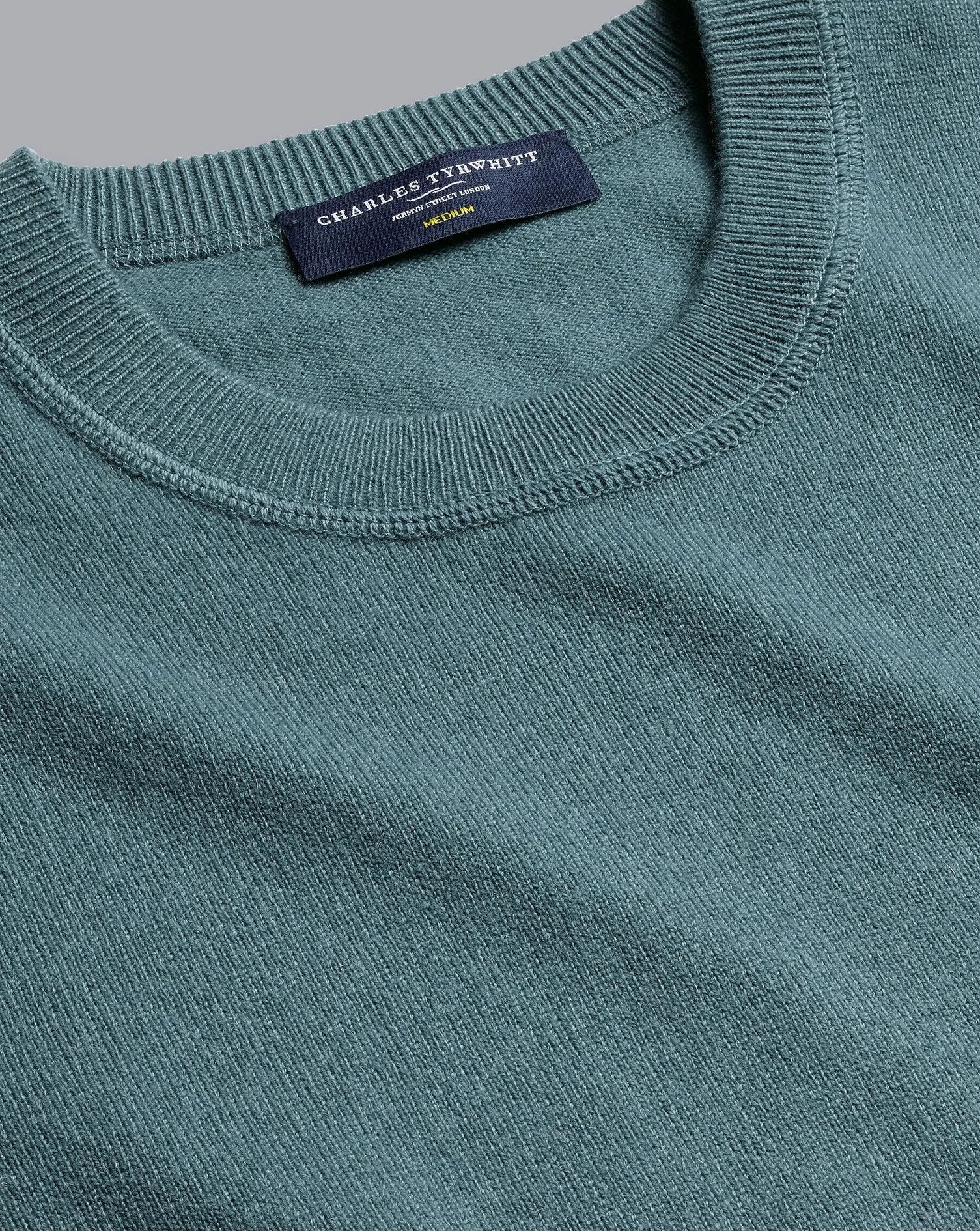 Pale Teal Green Merino/Cashmere Crew Neck Jumper