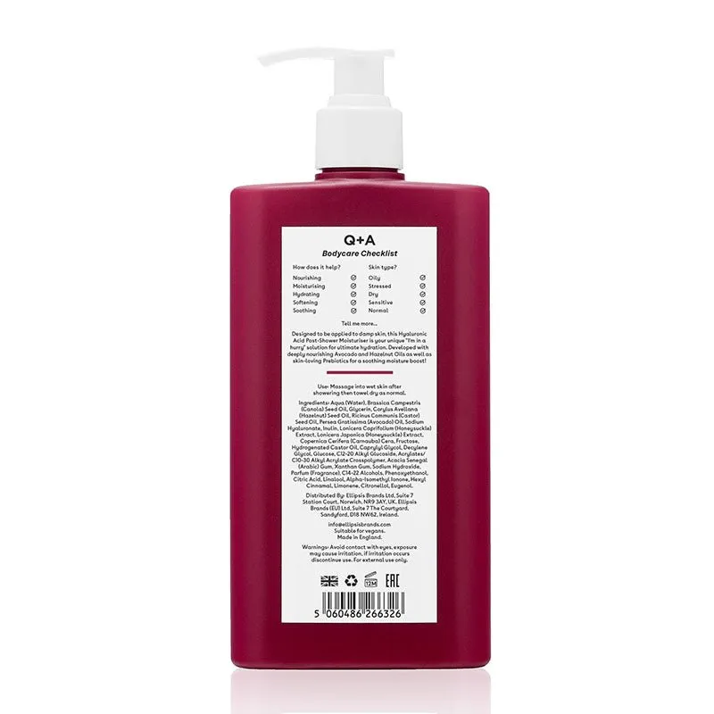 Q A Hyaluronic Acid Post Shower Wet Skin Moisturiser