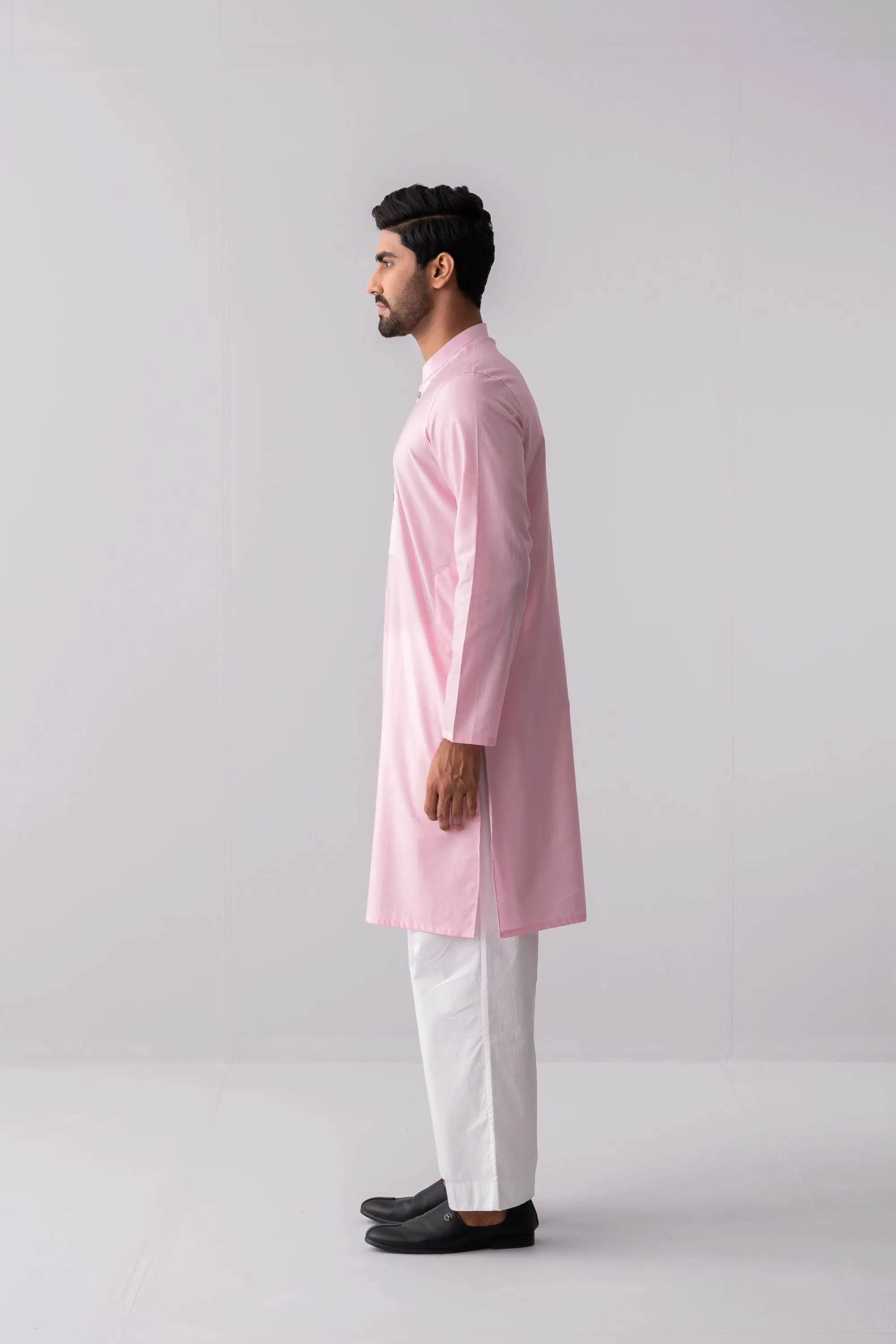 Regular Fit Embroidered Two-Tone Fabric Semi-Formal Panjabi