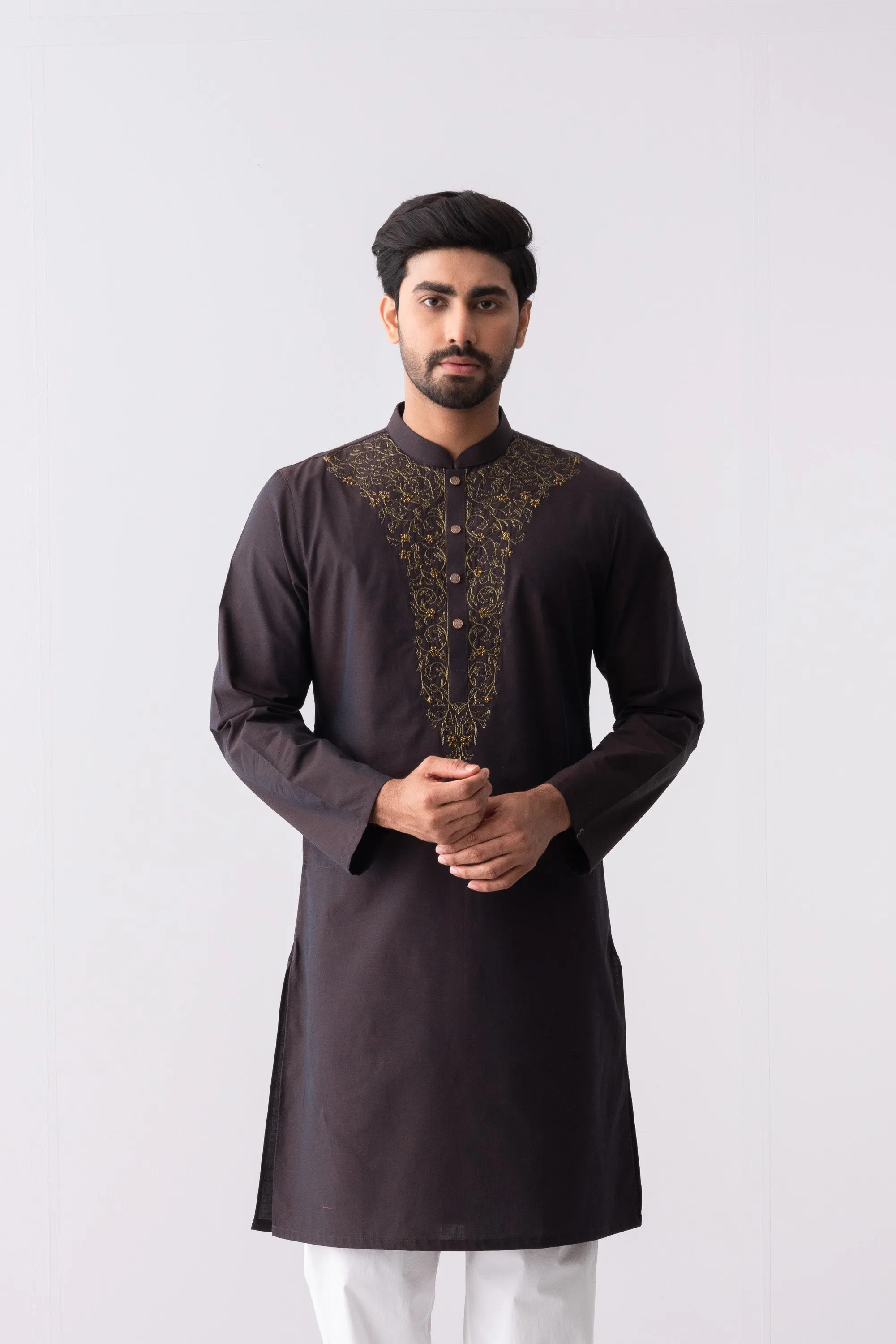 Slim Fit Cotton Semi-Formal Panjabi