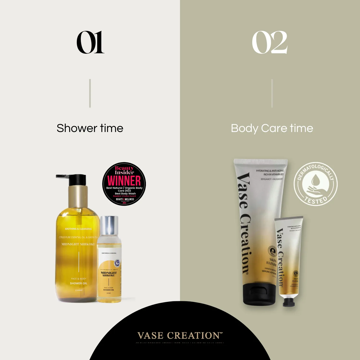 VASE CREATION Skin Elixir Serum Lotion