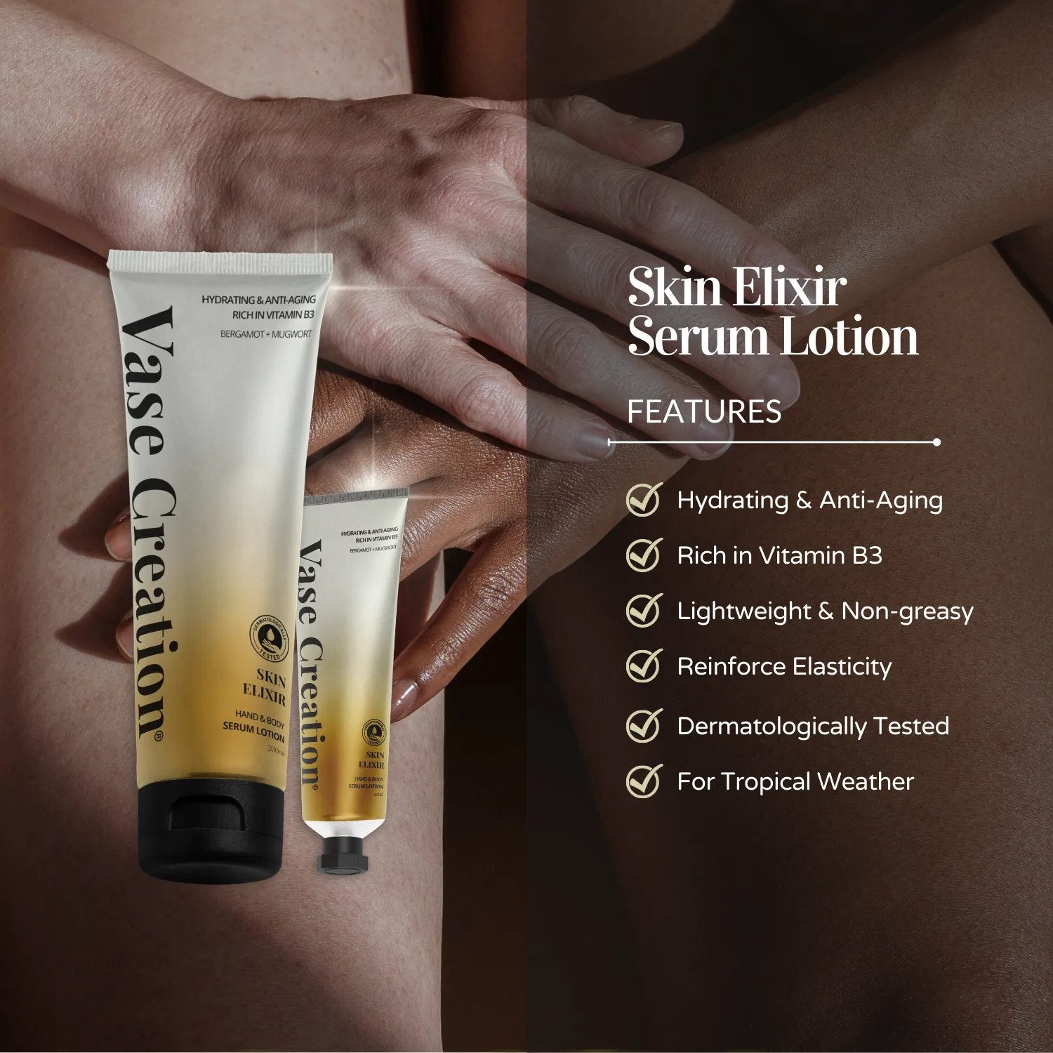 VASE CREATION Skin Elixir Serum Lotion